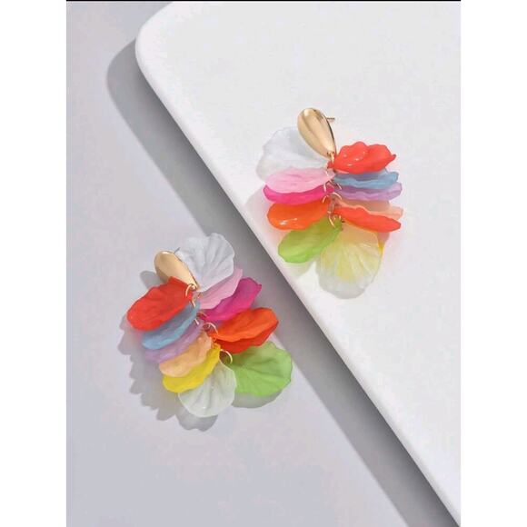 Long Multi-Layer Faux Shell Dangle Earrings for Women -Elegant Statement Jewelry - Picture 6 of 8